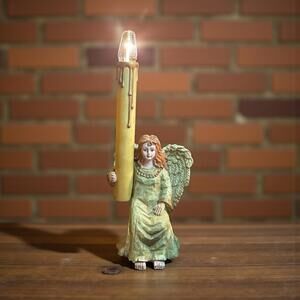 VTG Decorative Resin Angel Shelf Sitter Electric Candle 7.5" Night Light